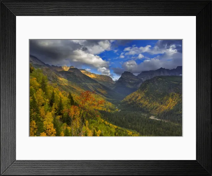 Framed Print : Autumn color expodes in the Upper McDonald Valley of Glacier National Park, Montana, USA