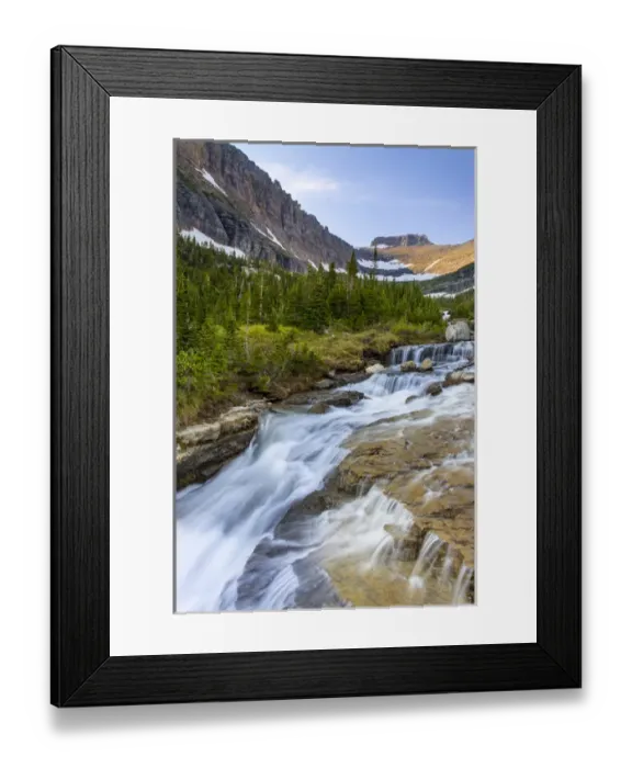 Framed Print : Lunch Creek with Pollock Mountain in Glacier National Park, Montana, USA Framed Print : Lunch Creek with Pollock Mountain in Glacier National Park, Montana, USA