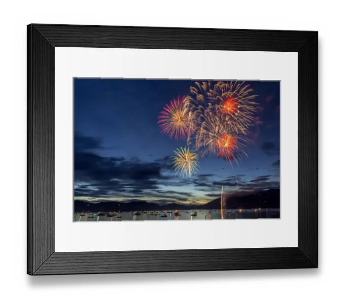 Framed Print : 4th of July fireworks celebration over Whitefish Lake in Whitefish, Montana, USA Framed Print : 4th of July fireworks celebration over Whitefish Lake in Whitefish, Montana, USA