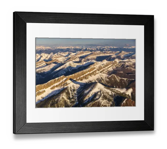 Framed Print : Aerial of the Rocky Mountains in the Bob Marshall Wilderness of Montana, USA Framed Print : Aerial of the Rocky Mountains in the Bob Marshall Wilderness of Montana, USA