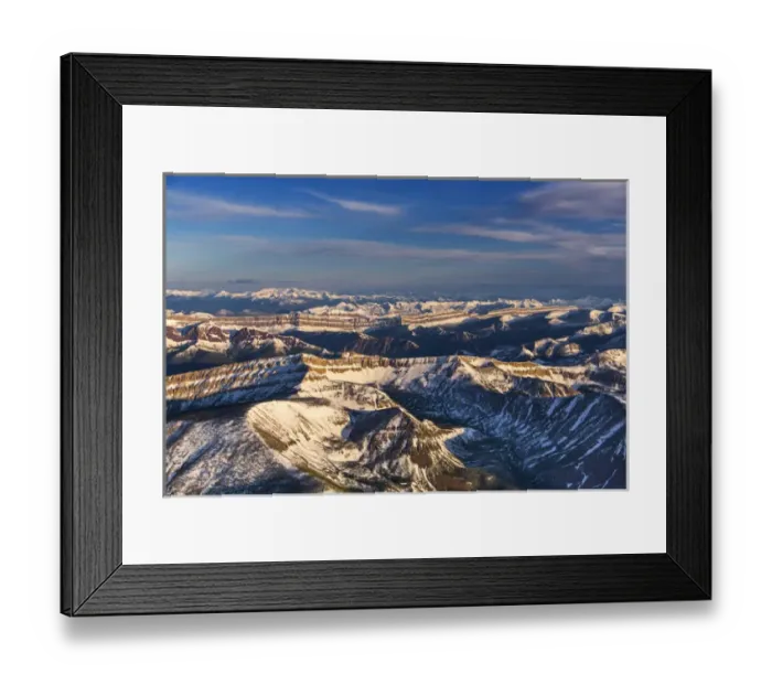 Framed Print : Aerial of the Rocky Mountains in the Bob Marshall Wilderness of Montana, USA