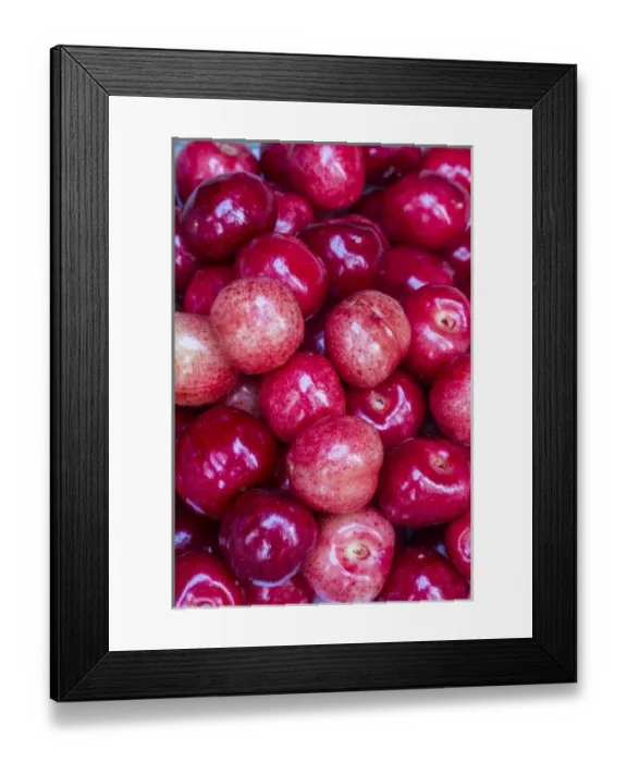 Framed Print : Fresh picked cherries in Whitefish, Montana, USA