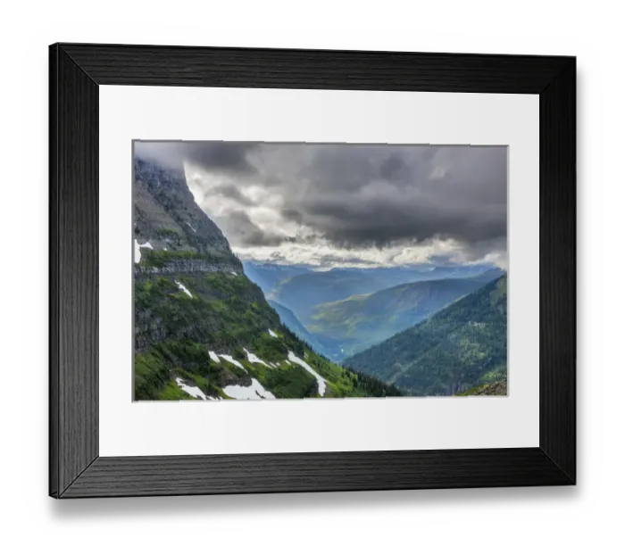Framed Print : Stormy light over the McDonald Valley in Glacier National Park, Montana, USA Framed Print : Stormy light over the McDonald Valley in Glacier National Park, Montana, USA