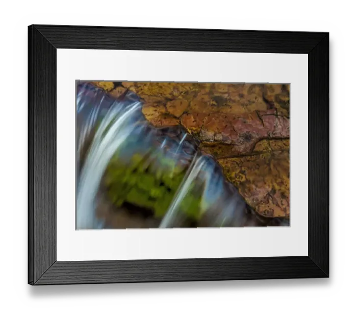Framed Print : Colorful cascade on Oberlin Creek in Glacier National Park, Montana, USA