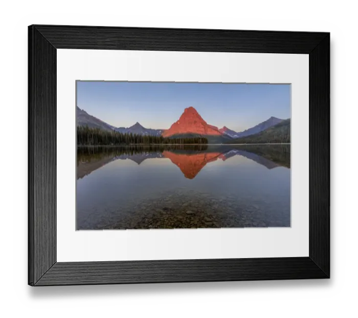 Framed Print : Calm reflection in Two Medicine Lake in Glacier National Park, Montana, USA Framed Print : Calm reflection in Two Medicine Lake in Glacier National Park, Montana, USA