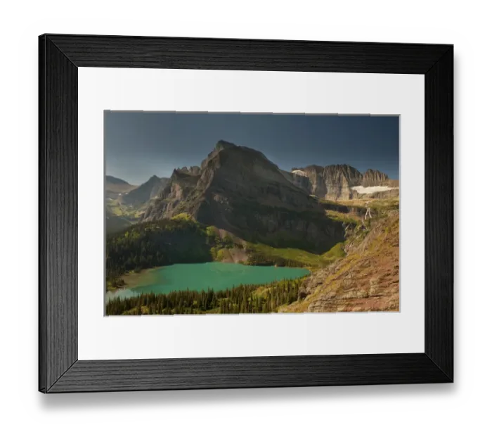Framed Print : Grinnell Lake and Mount Gould, Glacier National Park, Montana