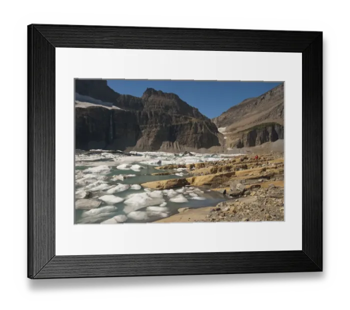 Framed Print : hiker at Upper Grinnell Lake, Glacier National Park, near Kalispell Montana, United Framed Print : hiker at Upper Grinnell Lake, Glacier National Park, near Kalispell Montana, United