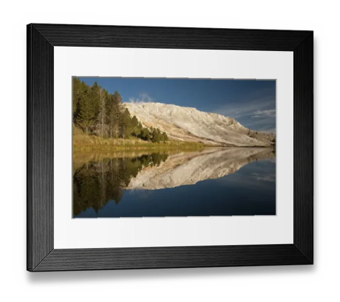 Framed Print : Mammoth Hot Springs, reflected in small pond, Yellowstone National Park, Montana Framed Print : Mammoth Hot Springs, reflected in small pond, Yellowstone National Park, Montana