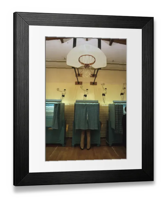 Framed Print : A voting booth in New Hampshire in February 1988 Framed Print : A voting booth in New Hampshire in February 1988
