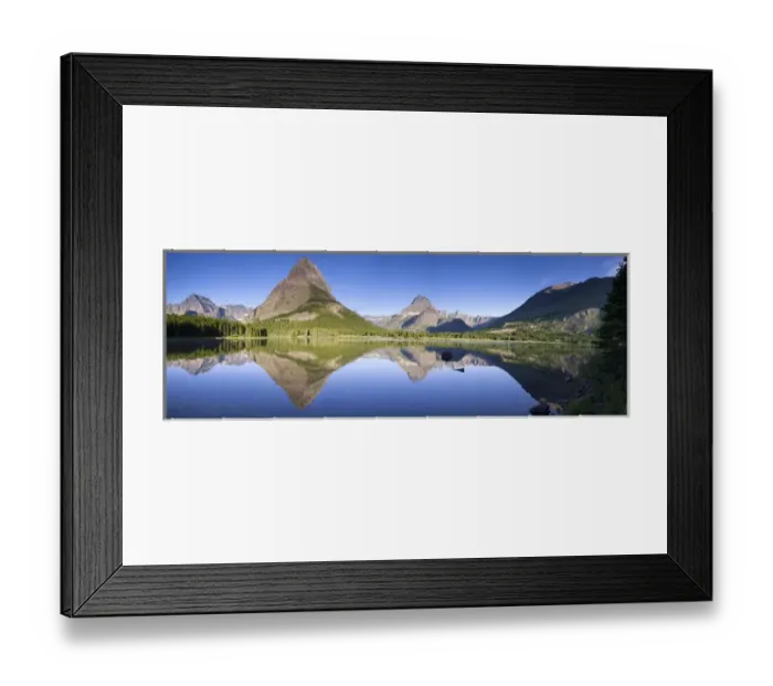 Framed Print : Mountains reflected in Lake. Glacier National Park. Montana. USA Framed Print : Mountains reflected in Lake. Glacier National Park. Montana. USA