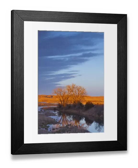 Framed Print : Bathed in sunset light the Calamus River in Loup County, Nebraska, USA Framed Print : Bathed in sunset light the Calamus River in Loup County, Nebraska, USA