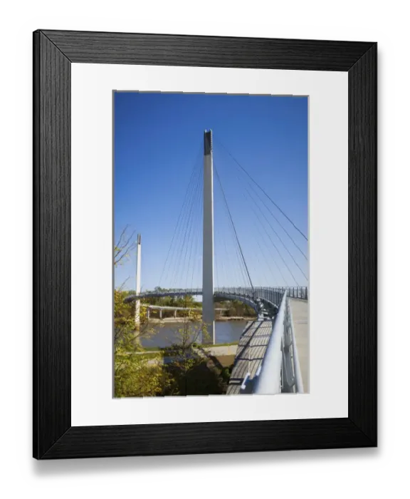 Framed Print : USA, Nebraska and Iowa. Bob Kerrey Pedestrian bridge over the Missouri River connecting Nebraska Framed Print : USA, Nebraska and Iowa. Bob Kerrey Pedestrian bridge over the Missouri River connecting Nebraska