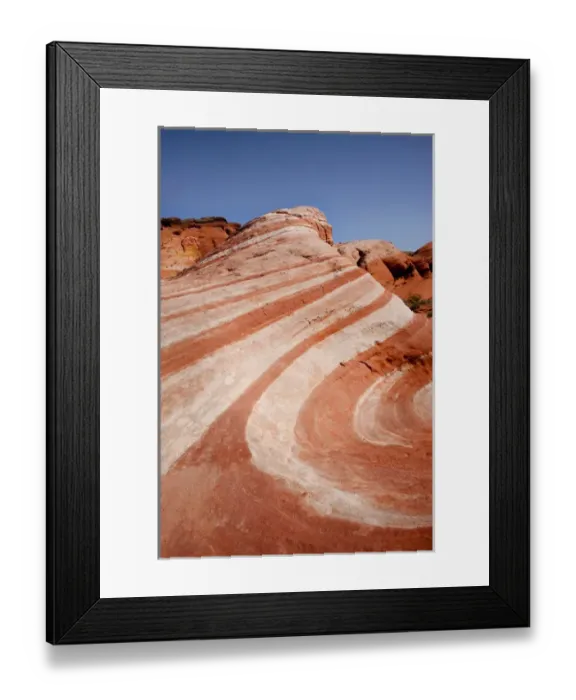 Framed Print : USA, Nevada, Valley of Fire State Park. Striped sandstone formation resembles a wave of stone Framed Print : USA, Nevada, Valley of Fire State Park. Striped sandstone formation resembles a wave of stone