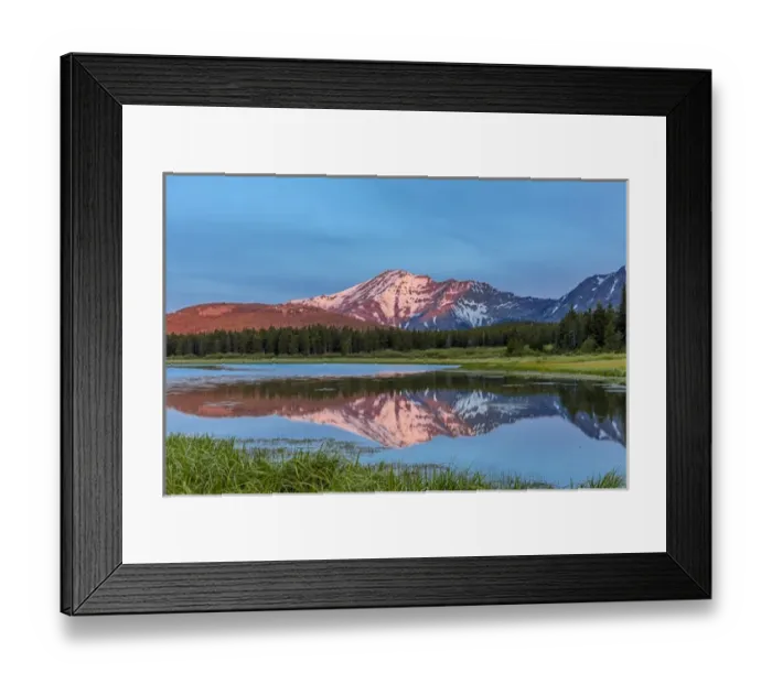 Framed Print : Elk Mountain reflects into Three Bears Lake at Marias Pass in Glacier National Park Framed Print : Elk Mountain reflects into Three Bears Lake at Marias Pass in Glacier National Park