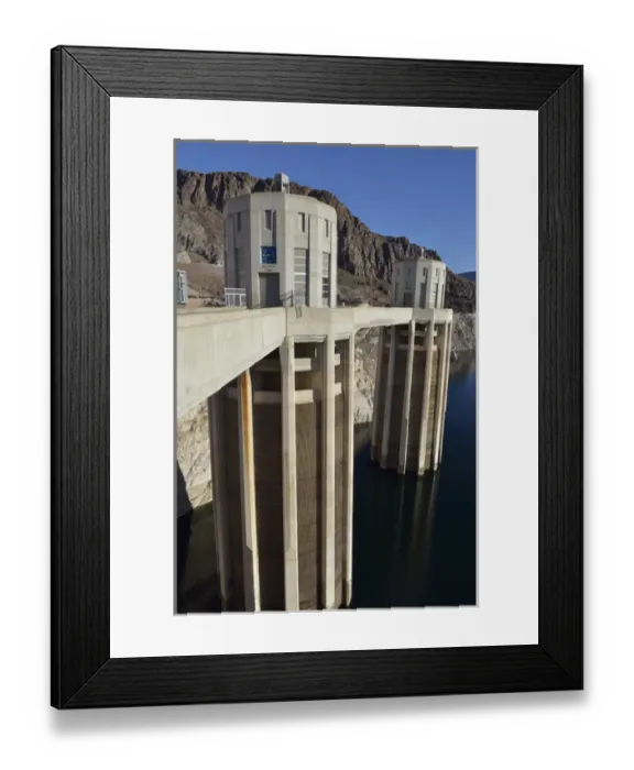 Framed Print : USA, Nevada, Intake towers on the Nevada side of Hoover Dam
