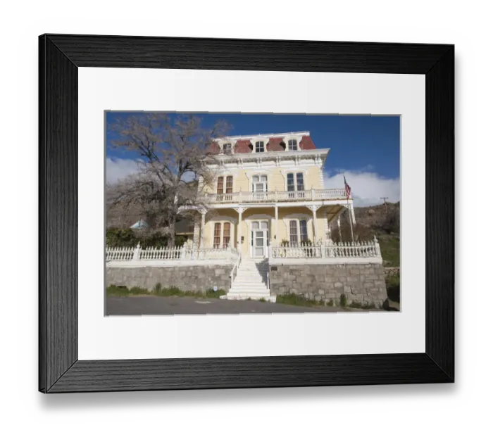 Framed Print : USA, Nevada. Savage Mansion (c. 1861) Virginia CIty, Nevada Framed Print : USA, Nevada. Savage Mansion (c. 1861) Virginia CIty, Nevada