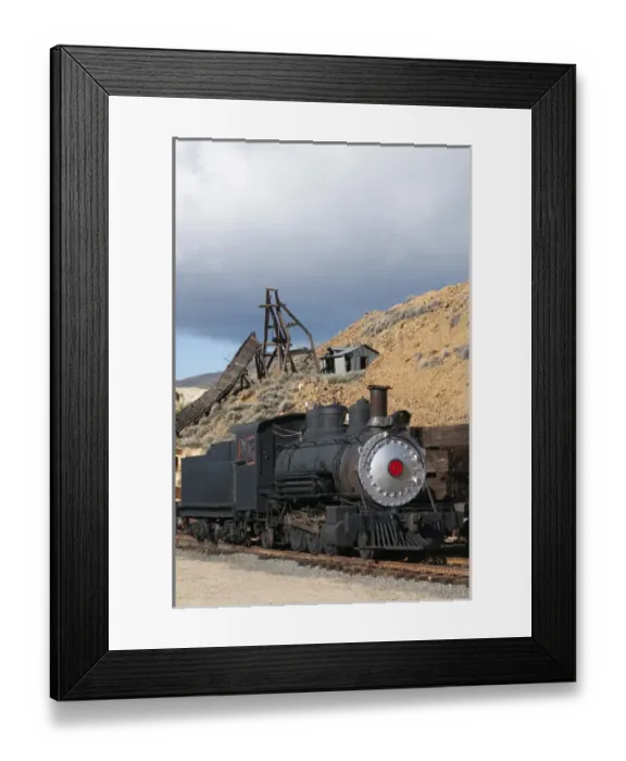 Framed Print : USA, Nevada. Old steam locomotive at historic Gold Hill train station, our side Virginia CIty Framed Print : USA, Nevada. Old steam locomotive at historic Gold Hill train station, our side Virginia CIty