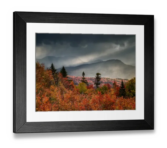 Framed Print : USA, New Hampshire, White Mountains, Sunrise from overlook on Kancamagus Highway Framed Print : USA, New Hampshire, White Mountains, Sunrise from overlook on Kancamagus Highway