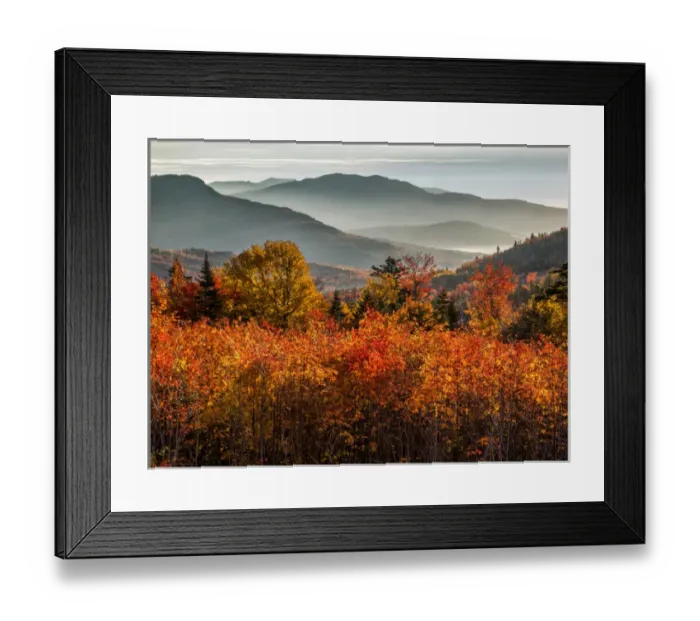 Framed Print : USA, New Hampshire, White Mountains, Sunrise from a Kancamagus Highway overlook