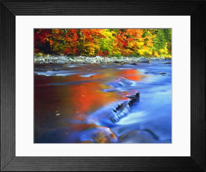 Framed Print : USA; New Hampshire; White Mountains. ; Swift River reflecting autumn colors Framed Print : USA; New Hampshire; White Mountains. ; Swift River reflecting autumn colors