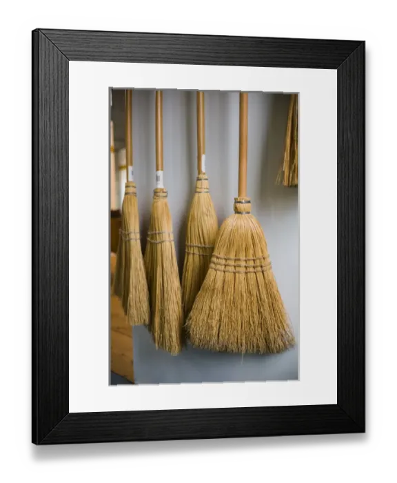 Framed Print : USA, New Hampshire, Enfield, Enfield Shaker Museum, Shaker brooms Framed Print : USA, New Hampshire, Enfield, Enfield Shaker Museum, Shaker brooms