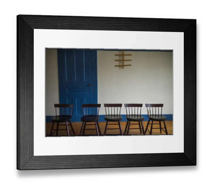 Framed Print : USA, New Hampshire, Enfield, Enfield Shaker Museum, shaker furniture