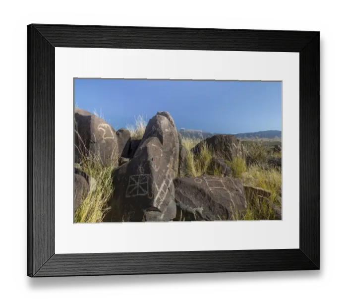 Framed Print : USA, New Mexico, Three Rivers Petroglyph Site. Petroglyph etchings on rocks. Credit as Framed Print : USA, New Mexico, Three Rivers Petroglyph Site. Petroglyph etchings on rocks. Credit as