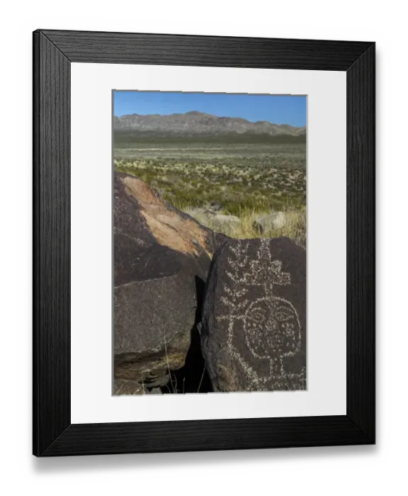 Framed Print : USA, New Mexico, Three Rivers Petroglyph Site. Petroglyph etchings on rock. Credit as Framed Print : USA, New Mexico, Three Rivers Petroglyph Site. Petroglyph etchings on rock. Credit as