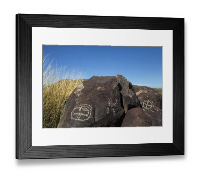 Framed Print : USA, New Mexico, Three Rivers Petroglyph Site. Petroglyph etchings on rocks. Credit as Framed Print : USA, New Mexico, Three Rivers Petroglyph Site. Petroglyph etchings on rocks. Credit as