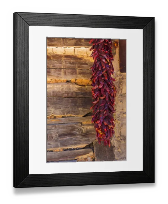 Framed Print : USA, New Mexico, Pinos Altos. Ristas hung to dry