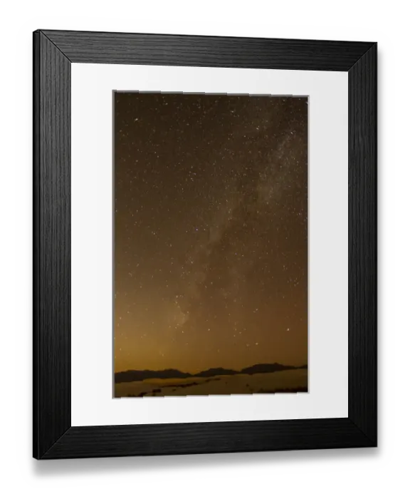 Framed Print : USA, New Mexico, White Sands National Monument. Milky Way over desert at night. Credit as