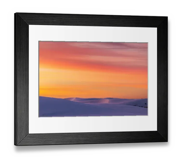 Framed Print : USA, New Mexico, White Sands National Monument. Sunrise on desert sand. Credit as