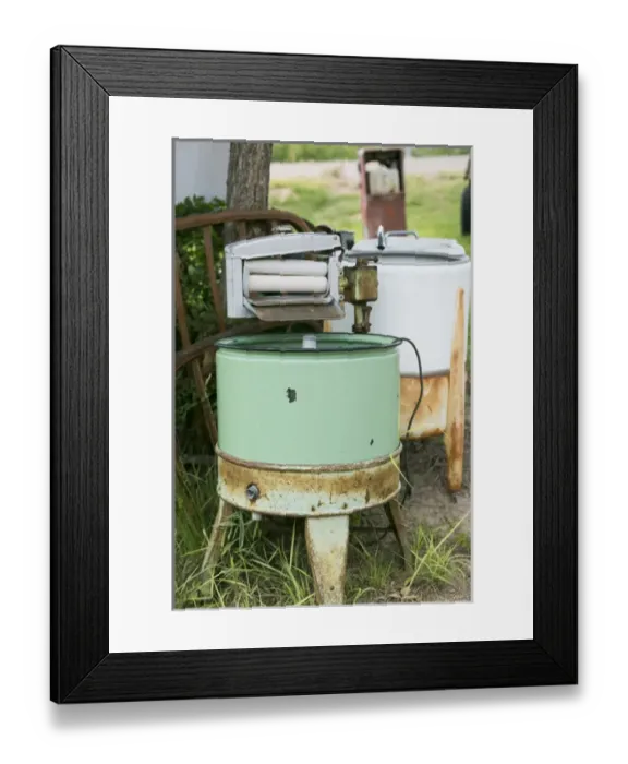 Framed Print : Tucumcari, New Mexico, USA. Route 66. Antique washing machines Framed Print : Tucumcari, New Mexico, USA. Route 66. Antique washing machines
