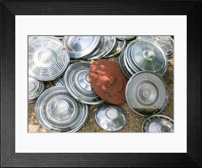 Framed Print : Pile of hubcaps, Tucumcari, New Mexico, USA. Route 66 Framed Print : Pile of hubcaps, Tucumcari, New Mexico, USA. Route 66