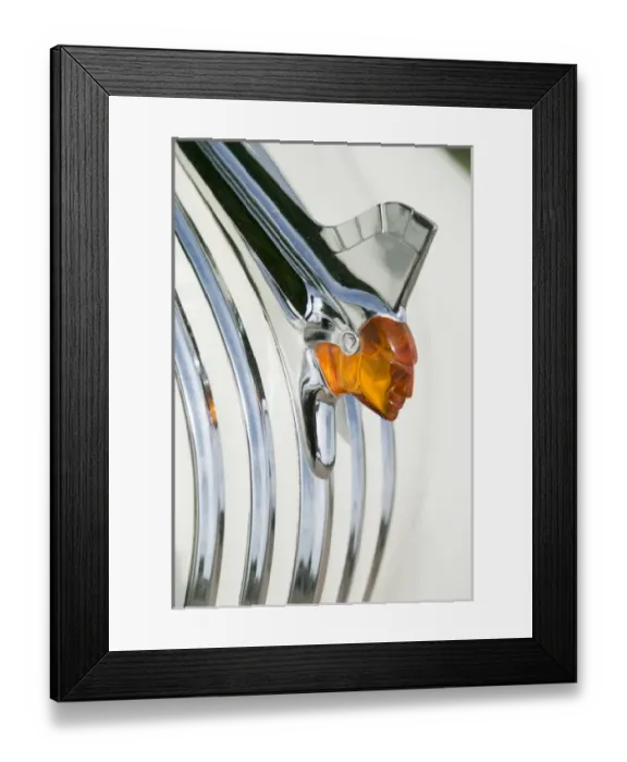 Framed Print : Close up of a native american hood ornament, Tucumcari, New Mexico, USA. Route 66