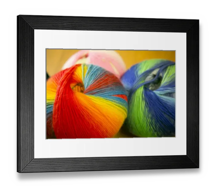Framed Print : Colorful balls of yarn, Taos, New Mexico, USA
