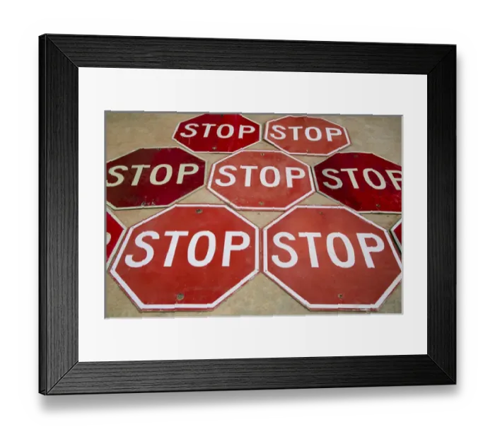 Framed Print : Pattern of stop signs, Tucumcari, New Mexico, USA. Route 66 Framed Print : Pattern of stop signs, Tucumcari, New Mexico, USA. Route 66