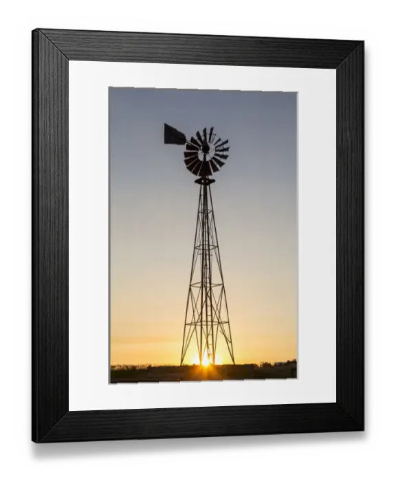 Framed Print : Old windmill at sunset near New England, North Dakota, USA Framed Print : Old windmill at sunset near New England, North Dakota, USA
