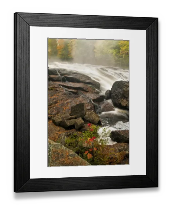 Framed Print : USA, New York, Inlet. Mist over rushing stream Framed Print : USA, New York, Inlet. Mist over rushing stream