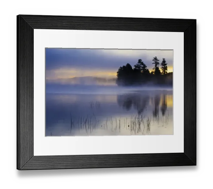 Framed Print : USA, New York, Adirondack Mountains. Autumn sunrise on Raquette Lake. Credit as Framed Print : USA, New York, Adirondack Mountains. Autumn sunrise on Raquette Lake. Credit as