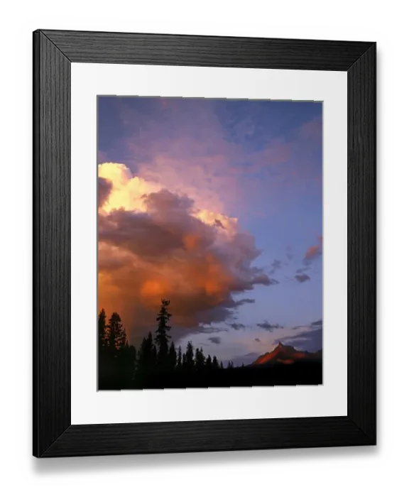 Framed Print : USA, Oregon, Umpqua National Forest. Storm approaching Mt Thielsen at sunset. Credit as Framed Print : USA, Oregon, Umpqua National Forest. Storm approaching Mt Thielsen at sunset. Credit as