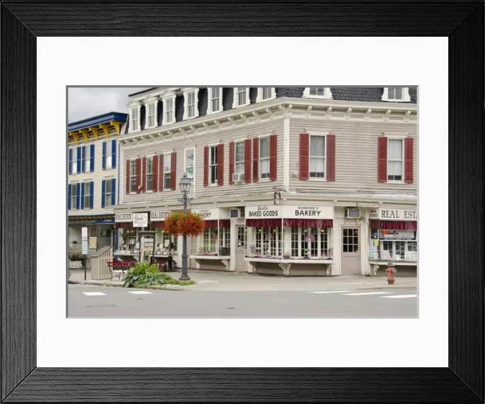 Framed Print : New York, Cooperstown. Downtown street scene of Cooperstown, bakery Framed Print : New York, Cooperstown. Downtown street scene of Cooperstown, bakery