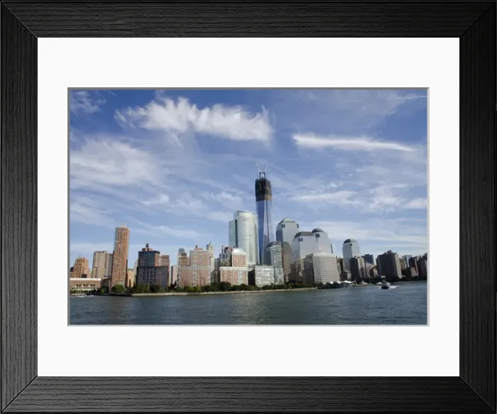 Framed Print : New York, New York. Manhattan city skyline including the Freedom tower