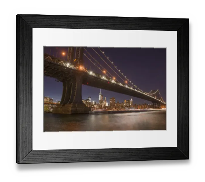 Framed Print : The Manhattan Bridge and Manhattan skyline in the evening light from Brooklyn Bridge Park Framed Print : The Manhattan Bridge and Manhattan skyline in the evening light from Brooklyn Bridge Park
