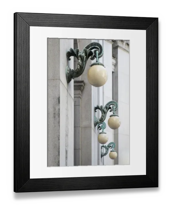 Framed Print : Antique city lamps, New York City, New York, USA