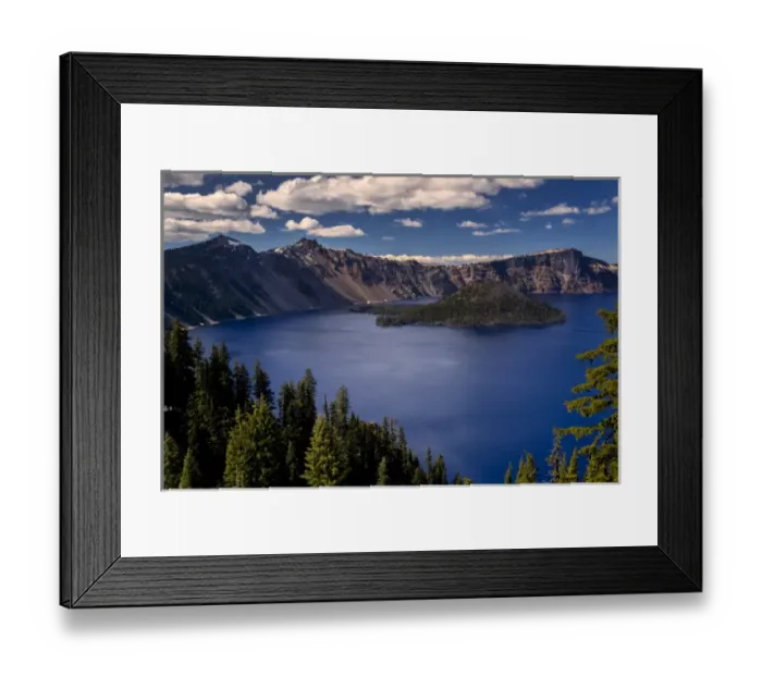 Framed Print : USA, Oregon, Crater Lake National Park. Spring landscape of lake