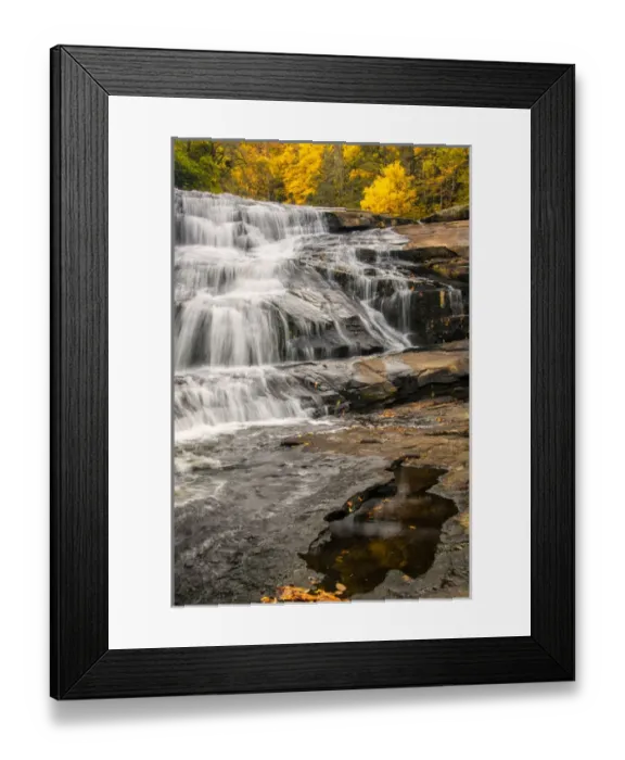 Framed Print : USA, North Carolina, Brevard. Waterfall in Dupont State Forest