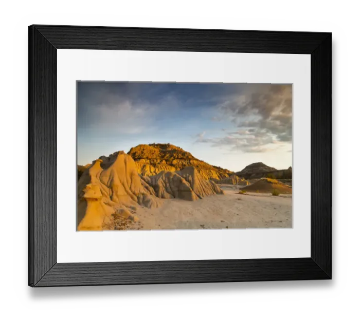 Framed Print : Badlands at first light in Theodore Roosevelt National Park, North Dakota, USA