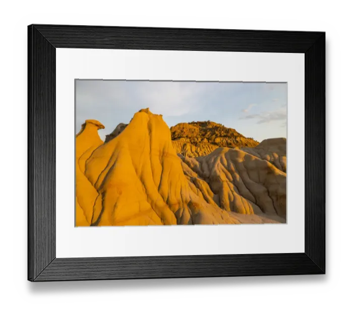 Framed Print : Badlands at first light in Theodore Roosevelt National Park, North Dakota, USA