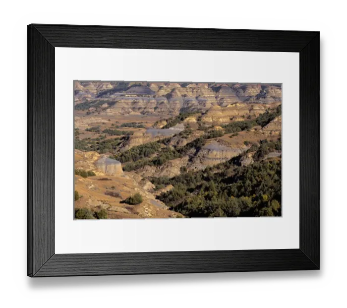 Framed Print : USA, North Dakota, Theodore Roosevelt National Park, View from Bentonitic Clay Overlook Framed Print : USA, North Dakota, Theodore Roosevelt National Park, View from Bentonitic Clay Overlook